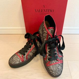 ヴァレンティノ(VALENTINO)のC's様専用✨VALENTINOヴァレンチノレースレザースニーカー38(スニーカー)