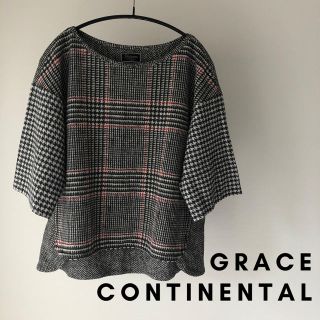 グレースコンチネンタル(GRACE CONTINENTAL)の【未使用】グレースコンチネンタル　チェックPO(カットソー(半袖/袖なし))