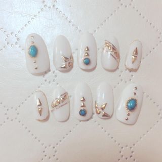 エスニックターコイズネイルチップ エスニックターコイズネイルチップ
