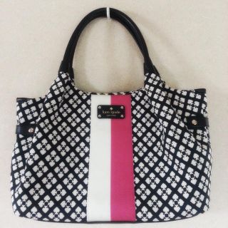 ケイトスペードニューヨーク(kate spade new york)の【新品】kate spade new york ハンドバッグ 黒×ピンク レア(ハンドバッグ)