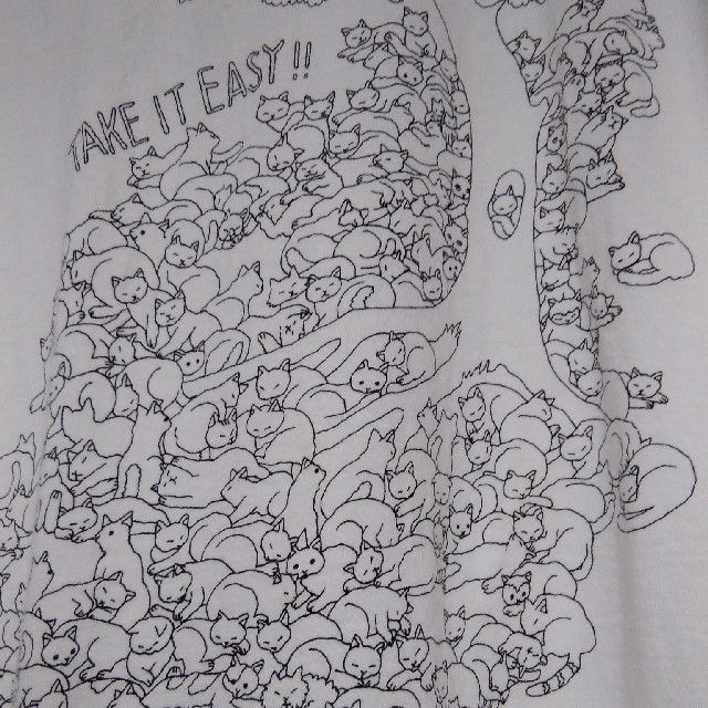 marble(マーブル)のmarble SUD★猫いっぱい！ゆるTシャツ　カットソー日本製 レディースのトップス(Tシャツ(半袖/袖なし))の商品写真