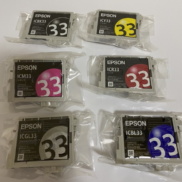 EPSON(エプソン)のEPSON IC8CL33の純正インクジェット インテリア/住まい/日用品のオフィス用品(OA機器)の商品写真