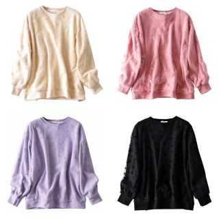 ザラ(ZARA)の🍁秋新作🍁2279◆スター 星柄 宇宙 メッシュ スウェット トレーナー(トレーナー/スウェット)