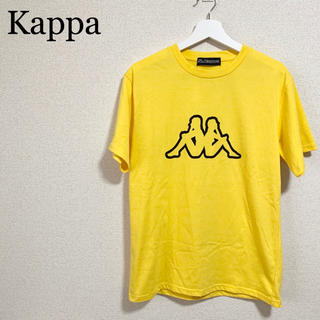 カッパ(Kappa)の★美品★Kappa カッパ Tシャツ メンズL 黄色 黒 ビッグロゴ デカロゴ(Tシャツ/カットソー(半袖/袖なし))