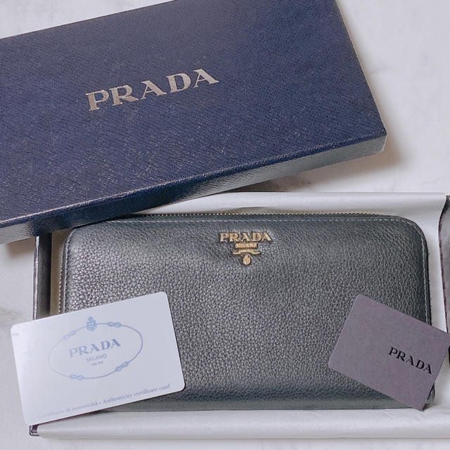 限定値下げ PRADA プラダ 長財布 財布 VITELLO GRAI ブラックPRADA