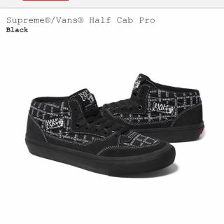 シュプリーム(Supreme)のSupreme Vans Half Cab Pro ブラック　26.5(スニーカー)