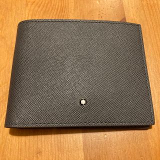 モンブラン(MONTBLANC)の値下げ中☆新品未使用☆モンブラン　二つ折りレザー財布（ダークグレー）(折り財布)