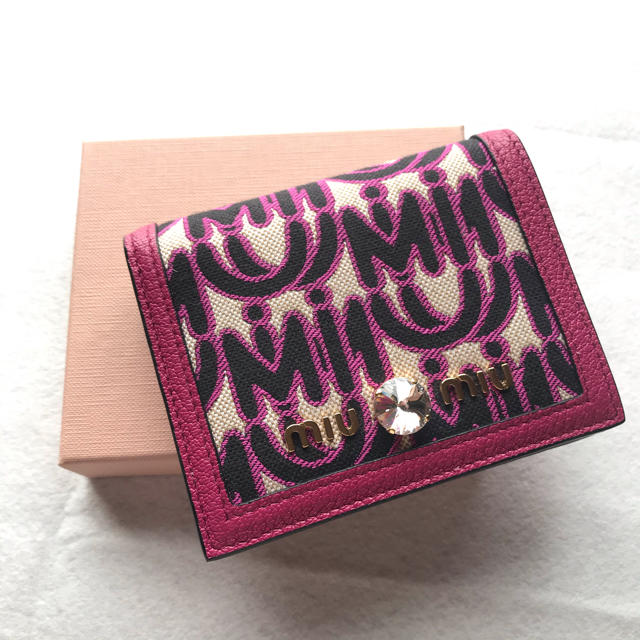 ミュウミュウ MIUMIU ジャガード コラボ 折り財布