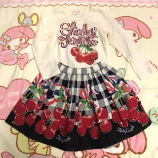 シャーリーテンプル(Shirley Temple)のチェリーギンガムチェックセットアップ110cmシャーリーテンプル (Tシャツ/カットソー)