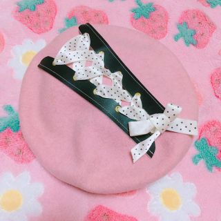 アンジェリックプリティー(Angelic Pretty)のデンジャラスヌード　ピンクベレー帽(ハンチング/ベレー帽)