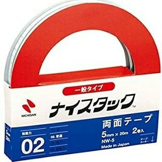 ニチバン 両面テープ ナイスタック 一般タイプ 2巻入 5mm×20m NW-5(テープ/マスキングテープ)