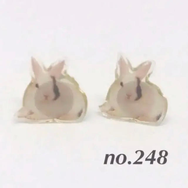 ウサギ　うさぎ  プチピアス　no.248 ハンドメイドのアクセサリー(ピアス)の商品写真