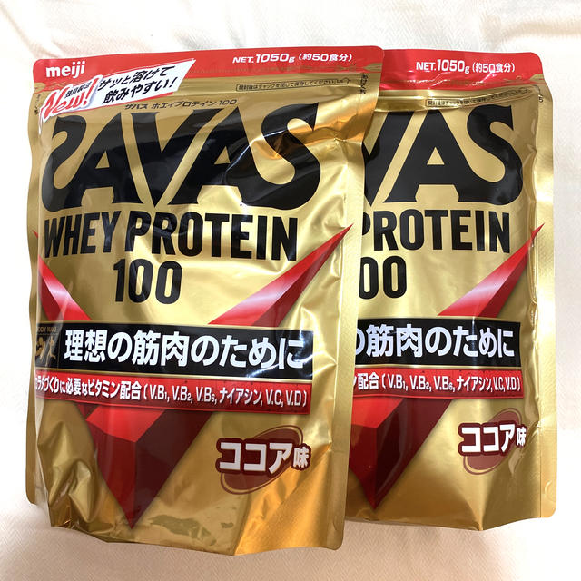 ザバス ホエイプロテイン100 ココア2袋セット (1050g×2、新品未開封）