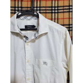 バーバリーブラックレーベル(BURBERRY BLACK LABEL)の【着回し最高】七分袖ホワイトシャツ(シャツ)