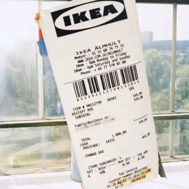 IKEA(イケア)のった様 専用【新品未開封】IKEA×VIRGIL ABLOH MARKERAD  インテリア/住まい/日用品のラグ/カーペット/マット(ラグ)の商品写真