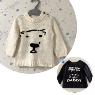 ザラキッズ(ZARA KIDS)のZARA 白くまセーター　& スターウォーズトレーナー 2点(ニット/セーター)