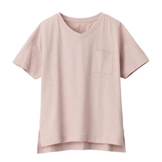 ムジルシリョウヒン(MUJI (無印良品))のムラ糸天竺編みVネック半袖Tシャツ(Tシャツ(半袖/袖なし))