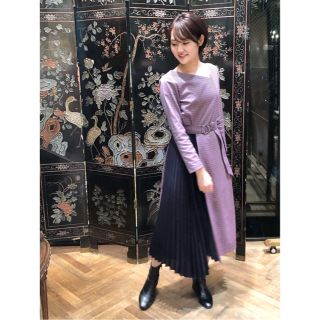 グレースコンチネンタル(GRACE CONTINENTAL)のa.さん専用　2019AW プリーツ切替チェックワンピース(ひざ丈ワンピース)