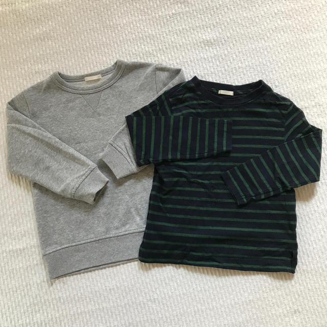 GU(ジーユー)の美品ジーユートレーナー&ロンＴセット　110cm キッズ/ベビー/マタニティのキッズ服男の子用(90cm~)(Tシャツ/カットソー)の商品写真