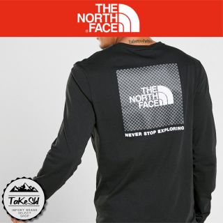 ザノースフェイス(THE NORTH FACE)のノースフェイス ロンTシャツ ロングスリーブ REDBOX バック ロゴ 黒 M(Tシャツ/カットソー(七分/長袖))