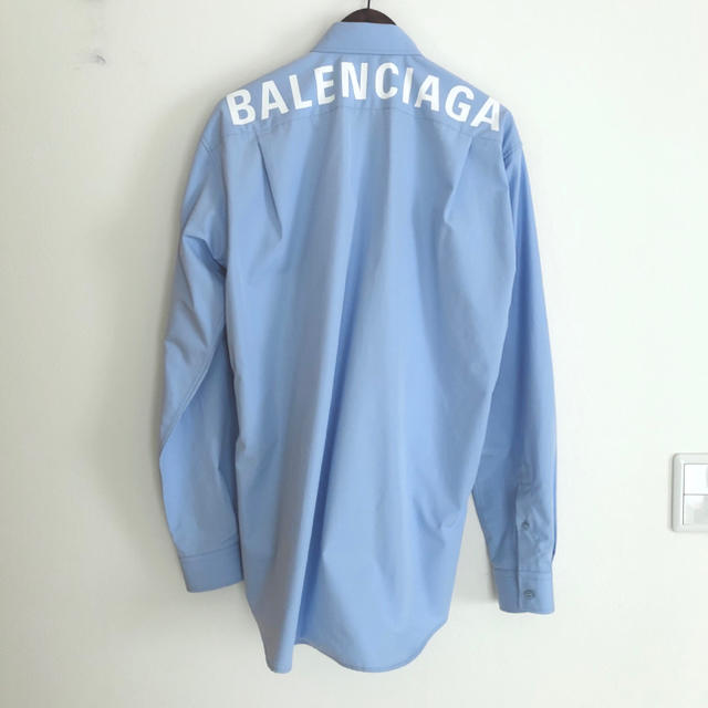 37品番新品！BALENCIAGA 定番ロゴプリントオーバーサイズシャツ 定価10万円