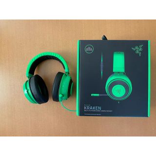 レイザー(LAZER)の【美品】RAZER Kraken Green グリーン　ヘッドホン(ヘッドフォン/イヤフォン)