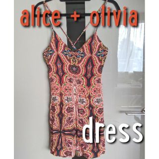 アリスアンドオリビア(Alice+Olivia)のワンピース 春 夏 秋 冬 レディース 柄 可愛い スカート キャミワンピ XS(ひざ丈ワンピース)