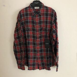 サンローラン(Saint Laurent)の新品！SAINT LAURENT オーバーサイズチェックシャツ 定価12.9万円(シャツ)