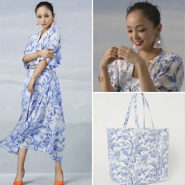 H&M(エイチアンドエム)の安室奈美恵 コラボ 同柄 バッグ H&M ワンピース レディースのバッグ(トートバッグ)の商品写真