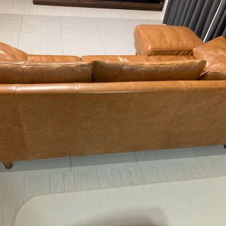 unico VINT(ヴィント)レザーソファ 3シーター オットマン付き