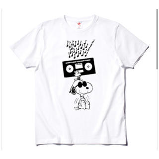 スヌーピー(SNOOPY)のJOE COOL(TM)&RADIO (WHITE) スヌーピーrockTシャツ(Tシャツ/カットソー(半袖/袖なし))