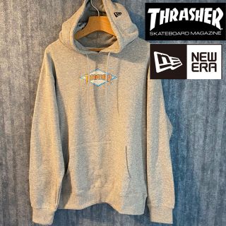 スラッシャー(THRASHER)のTHRASHER x NEW ERA パーカー　刺繍ロゴ　フーディ　新品未使用(パーカー)