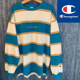 チャンピオン(Champion)の新品未使用　Champion  ボーダー  オーバーサイズ　トレーナー　XL(スウェット)