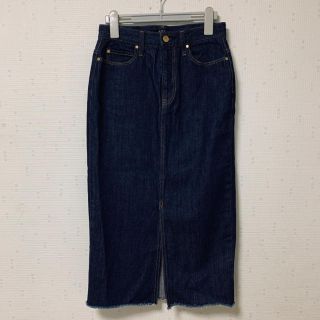 アズールバイマウジー(AZUL by moussy)のAZUL by moussy  フロントスリットデニムミディスカート (S)(ひざ丈スカート)