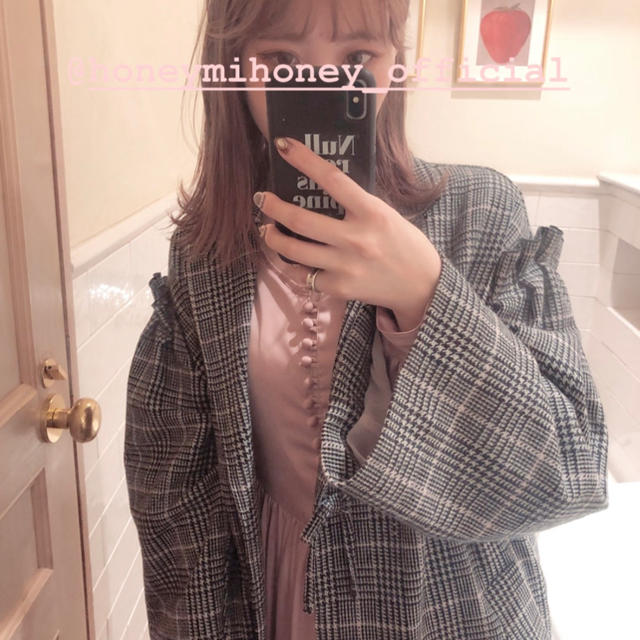 ♡honey mi honey チェック ロングコート♡