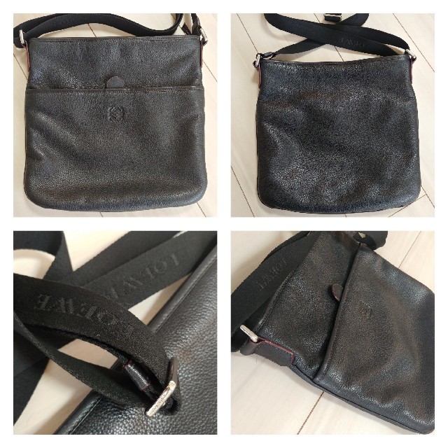 LOEWE ロエベ レザー ショルダーバッグ ブラック 黒 バッグ LOEWE ロエベ レザー ショルダーバッグ ブラック 黒 バッグ