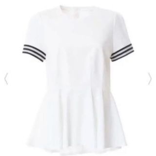 バーニーズニューヨーク(BARNEYS NEW YORK)のボーダーズアットバルコニー　コルセットTシャツ　ホワイト　36(Tシャツ(半袖/袖なし))