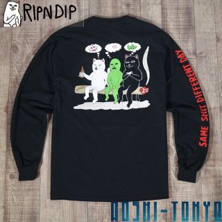 シュプリーム(Supreme)の◆RIPNDIP SAME DREAMS ロング Tシャツ/Mサイズ  ブラック(Tシャツ/カットソー(七分/長袖))