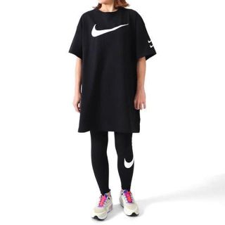 ナイキ(NIKE)のナイキ スウッシュ ウィメンズドレス ワンピース　ブラック　L(ひざ丈ワンピース)