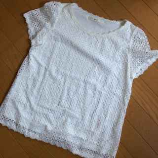 エフデ(ef-de)のレース　Tシャツ　白　裏地付き(Tシャツ(半袖/袖なし))