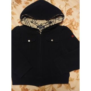 バーバリー(BURBERRY)のバーバリーパーカー　120A  黒フード付きジャケット(ジャケット/上着)