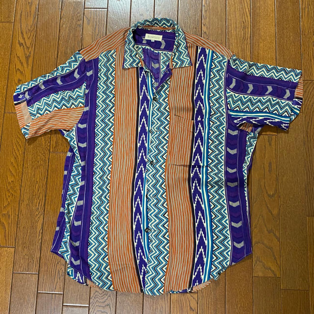 柄シャツ 総柄 半袖 シャツ 90s メンズ   レトロ