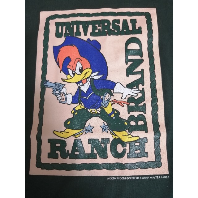 90s ウッドペッカー プリント 半袖 Tシャツ XXL キャラクター 灰