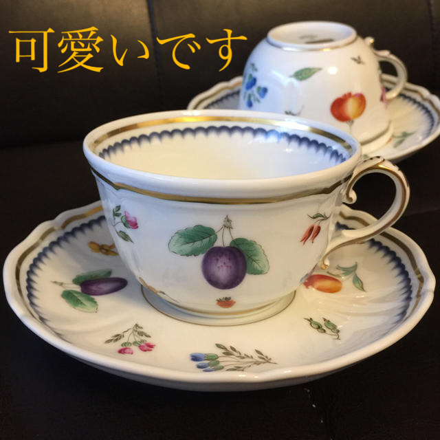 リチャードジノリ イタリアンフルーツカップ&ソーサー2客 - 食器 リチャードジノリ イタリアンフルーツカップ&ソーサー2客 - 食器