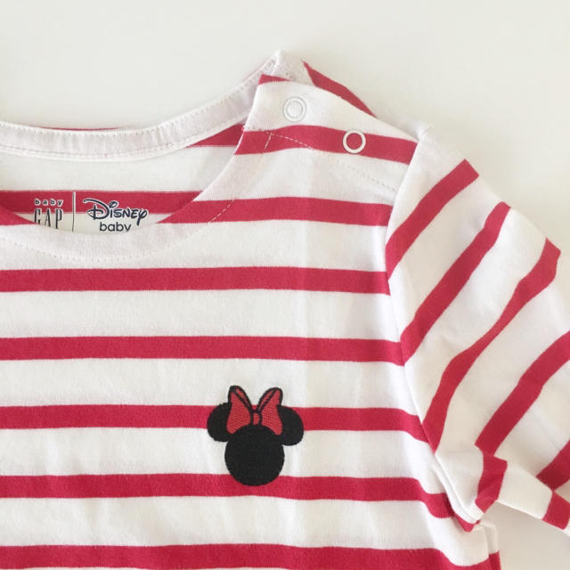 babyGAP(ベビーギャップ)の新品♡baby gap♡ディズニー ミニー ロンT ボーダー　長袖/ユニクロ 他 キッズ/ベビー/マタニティのキッズ服女の子用(90cm~)(Tシャツ/カットソー)の商品写真