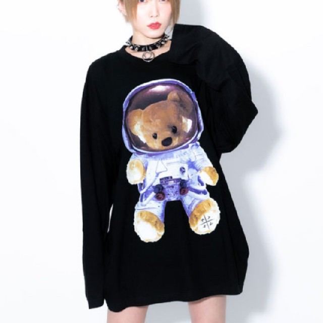 トラバストーキョー????スペースクマビッグロンT????黒 - Tシャツ(長袖 ...