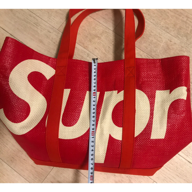 Supreme Raffia Tote red ステッカー付 シュプリーム - トートバッグ