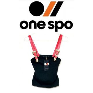 ワンスポ(one spo)のONE SPO◆レザーベルトキャミ レッド◆新品未使用タグ付き(キャミソール)