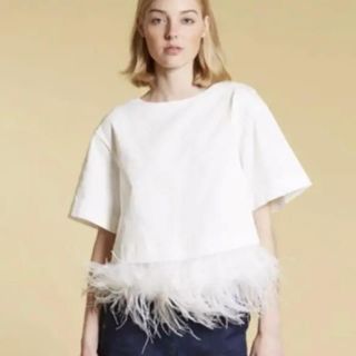 ルシェルブルー(LE CIEL BLEU)の【値下】ルシェルブルー　フェザーTシャツ(Tシャツ(半袖/袖なし))