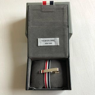 ◆【美品】THOM BROWNE シャンブレーネクタイ＋タイバー◆